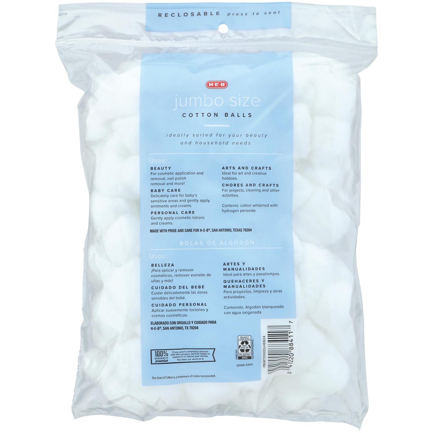 H-E-B Jumbo Size Cotton Balls; image 2 of 2