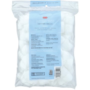 H-E-B Jumbo Size Cotton Balls, 100 ct