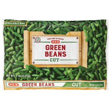 H-E-B Frozen Cut Green Beans - Texas Size Pack, 80 oz