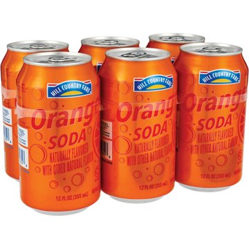 Hill Country Fare Orange Soda 6 pk Cans, 12 oz