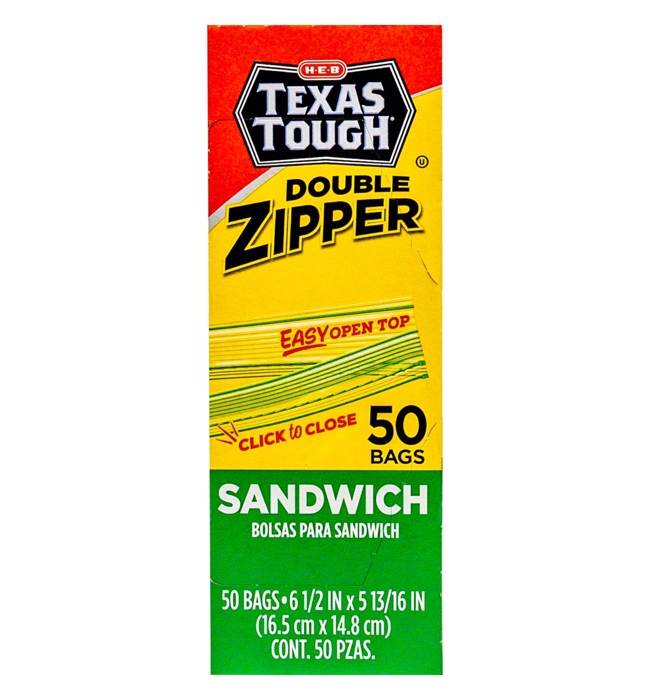 H-E-B Texas Tough Double Zipper Sandwich Bags; image 1 of 6
