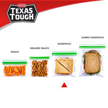H-E-B Texas Tough Double Zipper Sandwich Bags, 50 ct