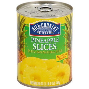 Hill Country Fare No Sugar Added Pineapple Slices, 20 oz