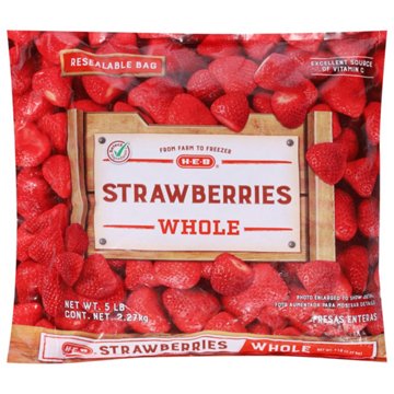 H-E-B Frozen Whole Strawberries, 5 lbs