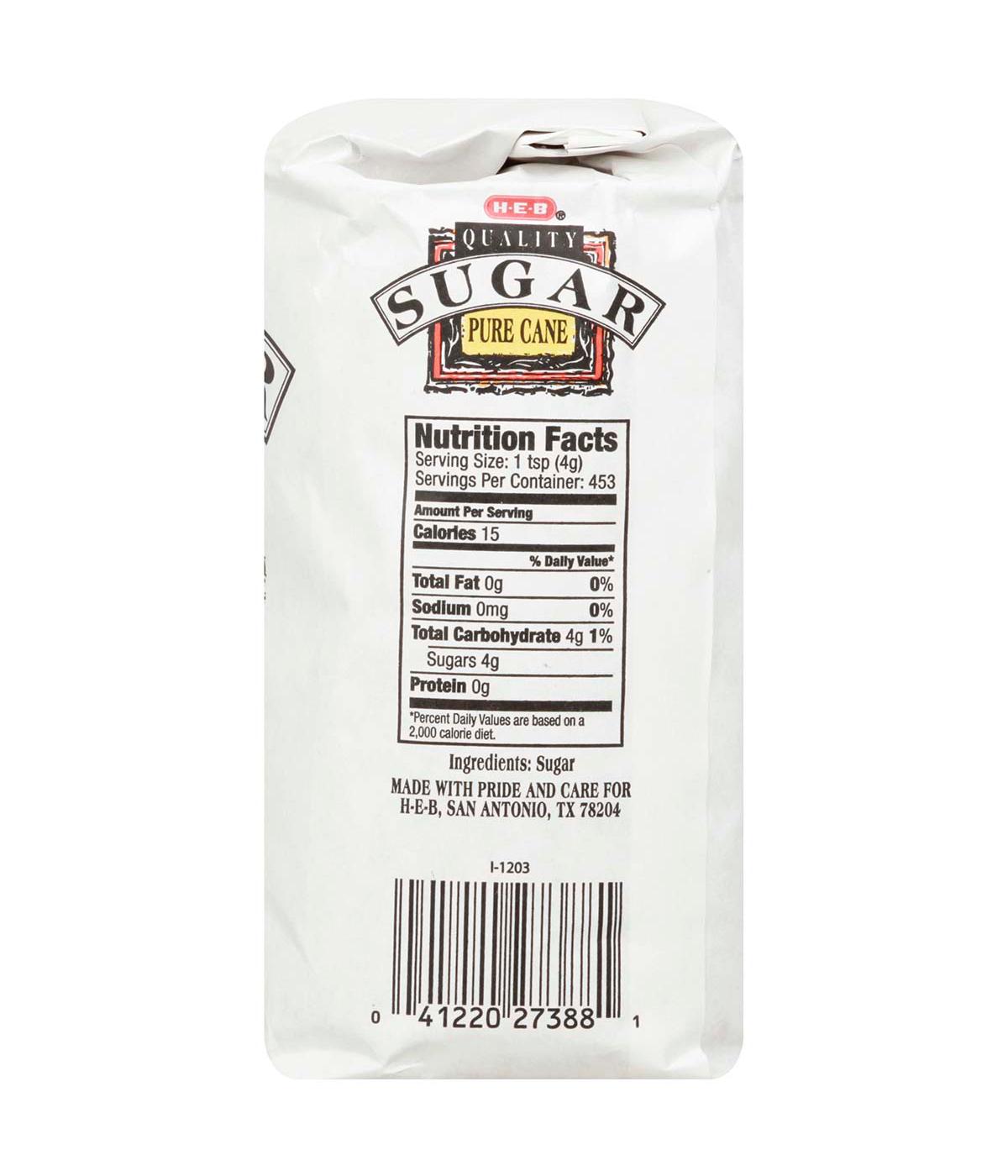 H-E-B Pure Cane Extra Fine Granulated Sugar; image 3 of 4