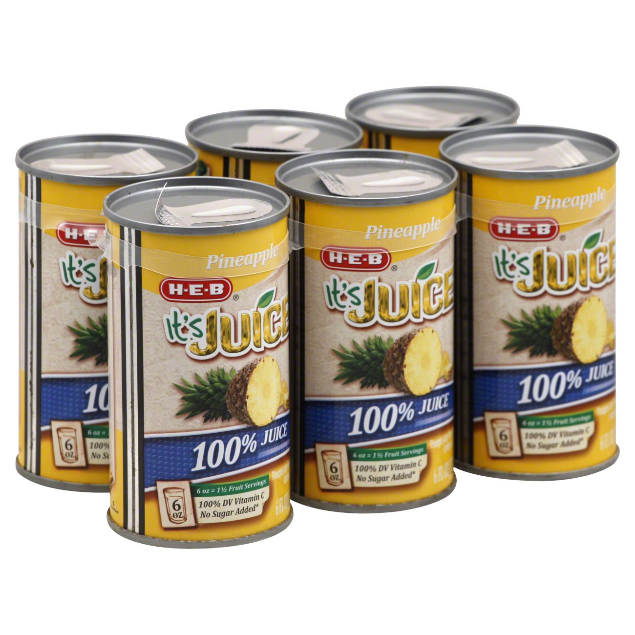 H-E-B It's Juice 100% Pineapple Juice 6 PK - Shop Juice At H-E-B