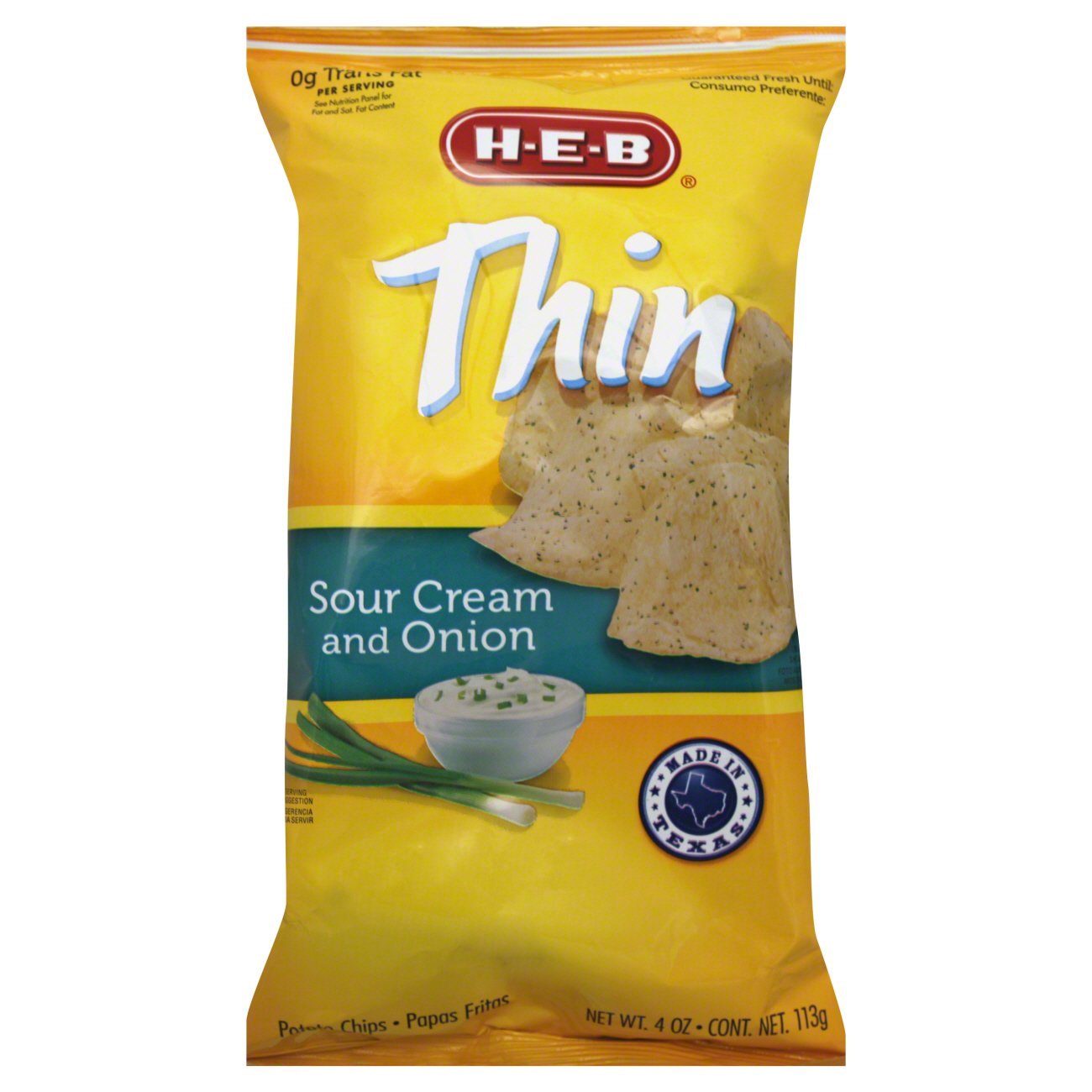 H-E-B Thin Sour Cream And Onion Potato Chips - Shop Chips At H-E-B