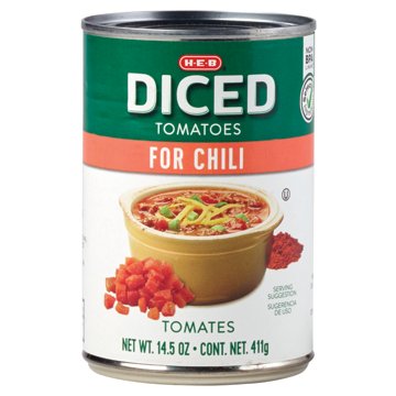 H-E-B Diced Tomatoes for Chili, 14.5 oz