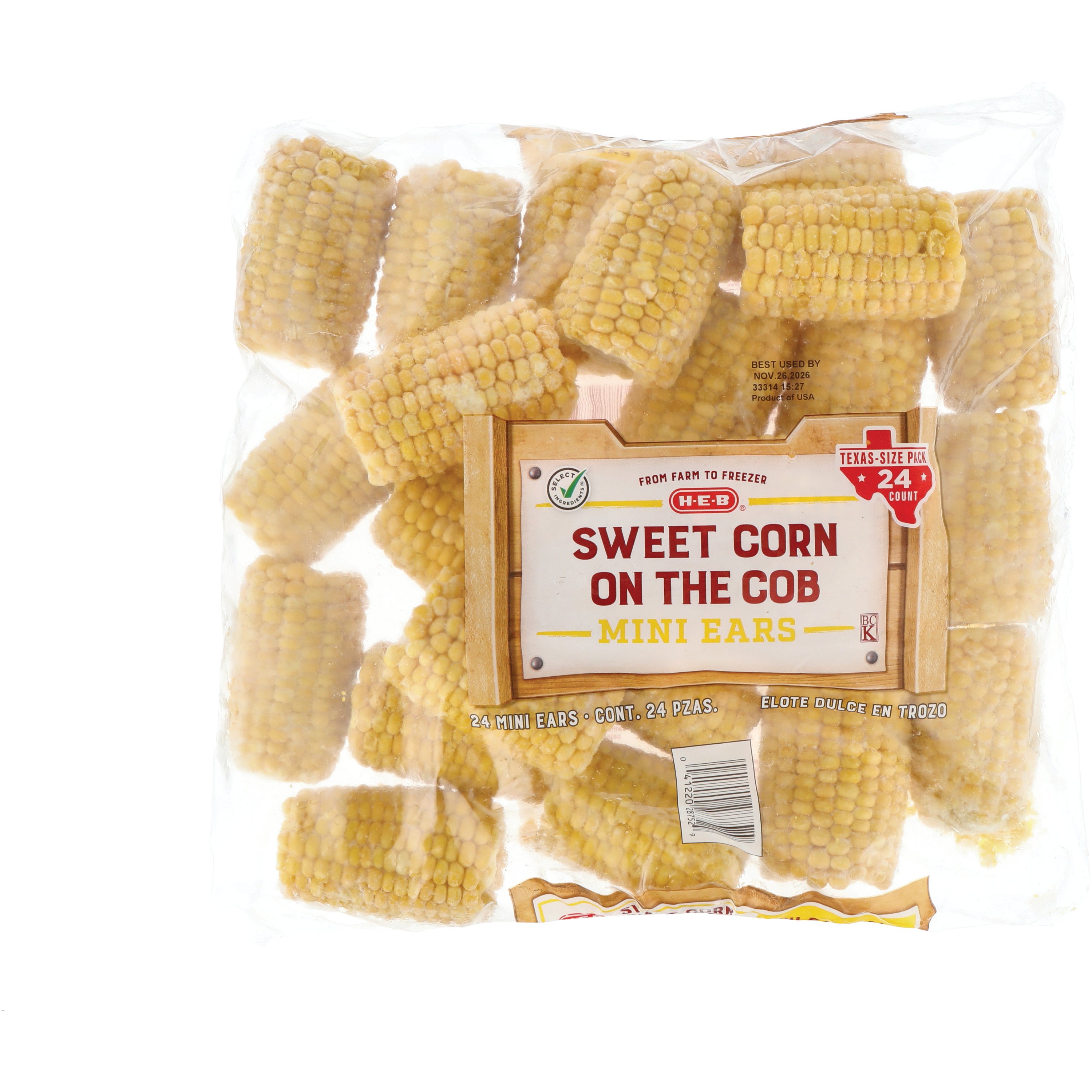 H-E-B Frozen Steamable Super Sweet Corn