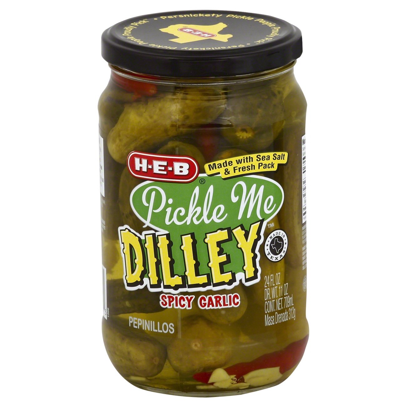 HEB Pickle Me Dilley Spicy Garlic Pickles Shop Vegetables at HEB