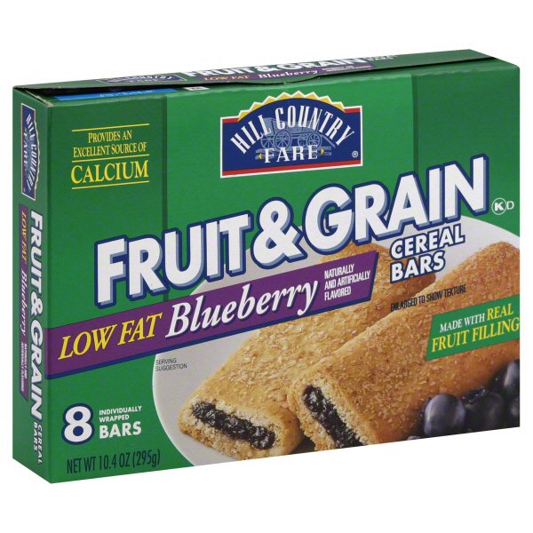 Hill Country Fare Fruit And Grain Low Fat Blueberry Cereal Bars Shop