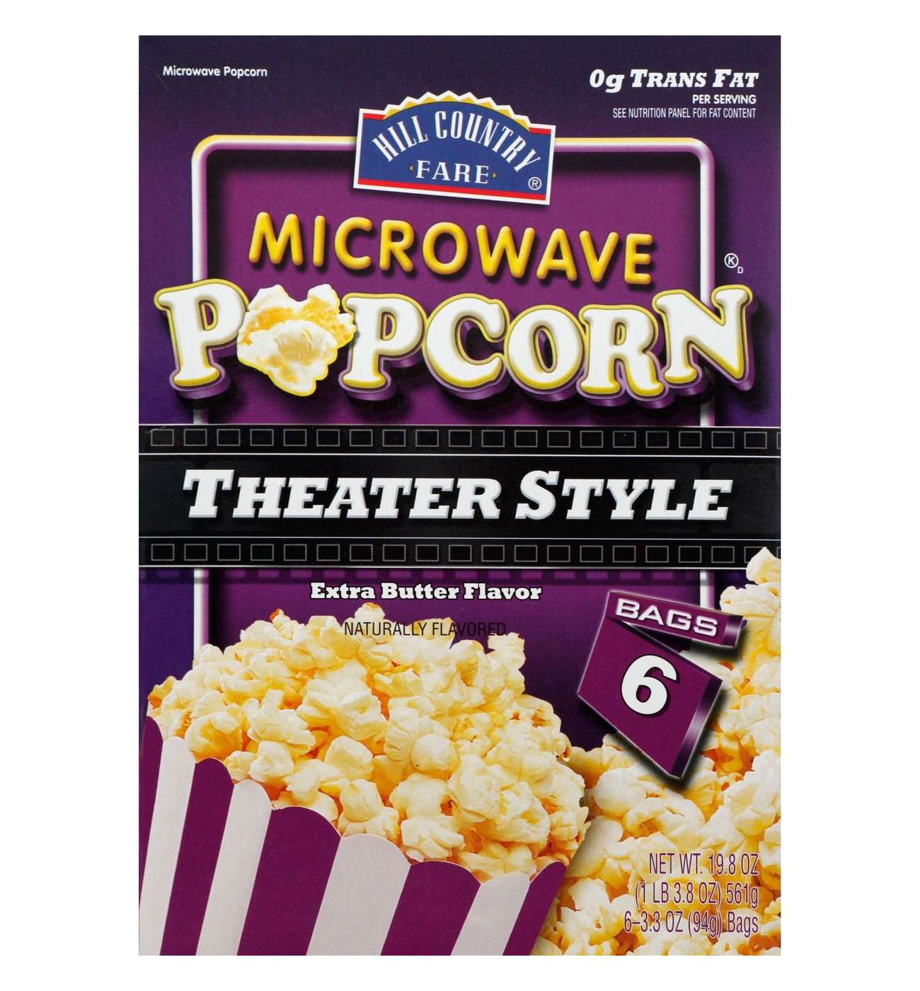 Hill Country Fare Theater Style Extra Butter Flavor Microwave Popcorn; image 4 of 4