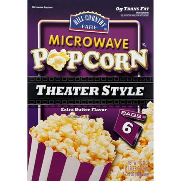 Hill Country Fare Theater Style Extra Butter Flavor Microwave Popcorn, 6 ct