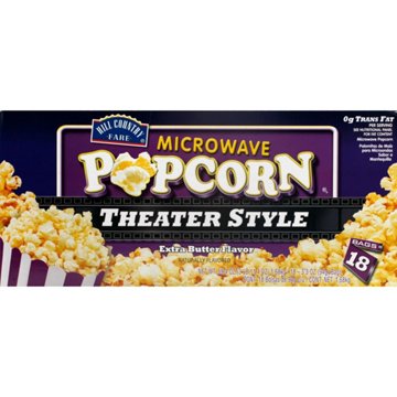 Hill Country Fare Theater Style Extra Butter Flavor Microwave Popcorn, 18 ct