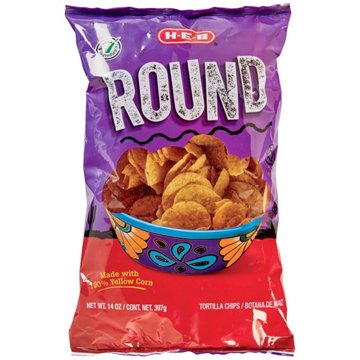 H-E-B Round Yellow Corn Tortilla Chips, 14 oz