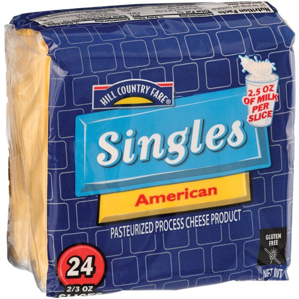 Hill Country Fare Singles American Cheese Slices, 24 ct, 16 oz