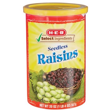 H-E-B Seedless Raisins, 20 oz