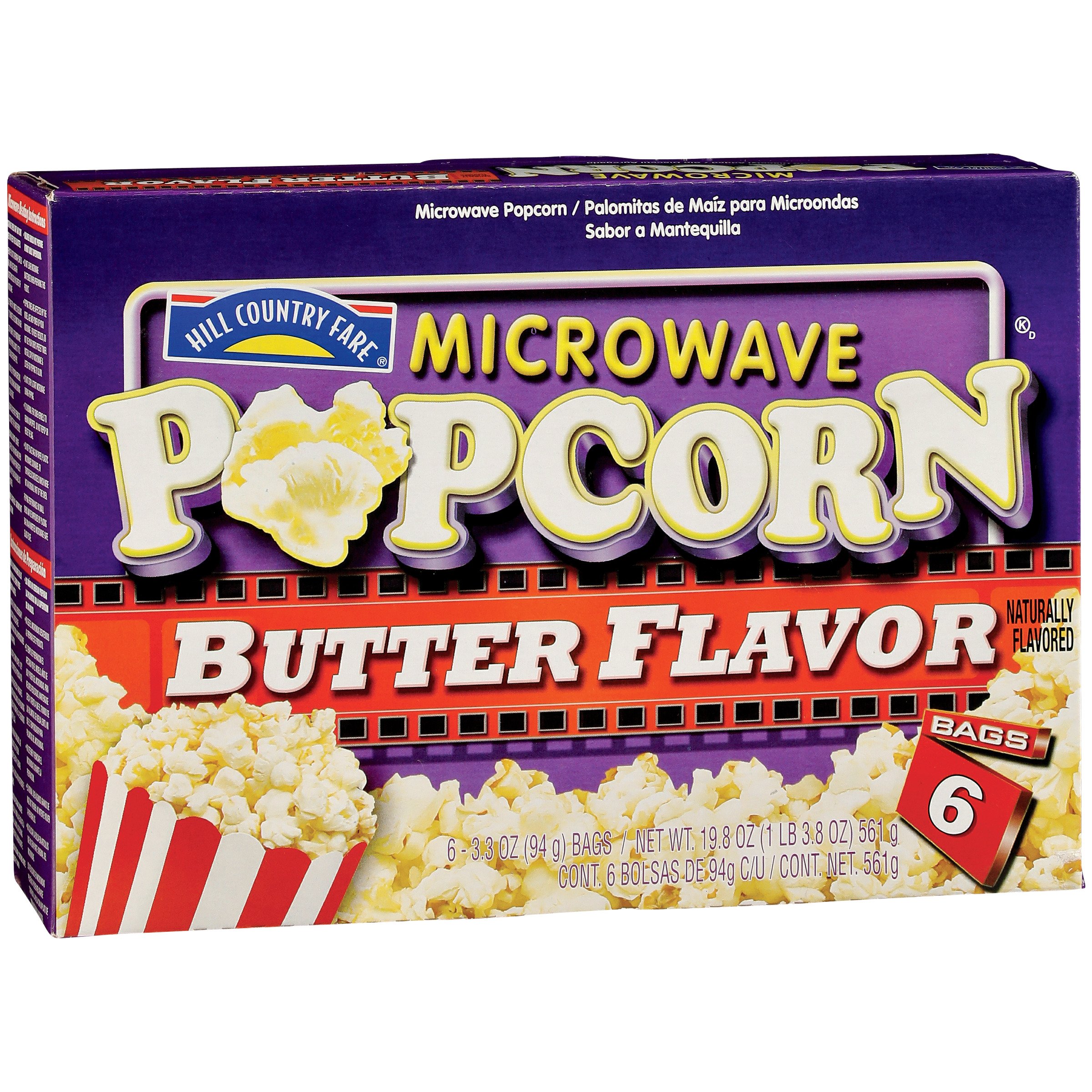 Hill Country Fare Butter Flavor Microwave Popcorn Shop Popcorn at HEB