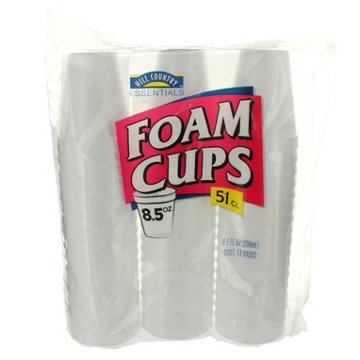 Hill Country Essentials 8.5 oz Foam Cups, 51 ct