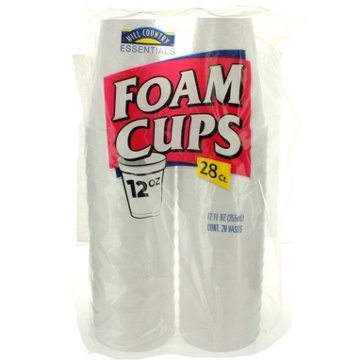 Hill Country Essentials 12 oz Foam Cups, 28 ct