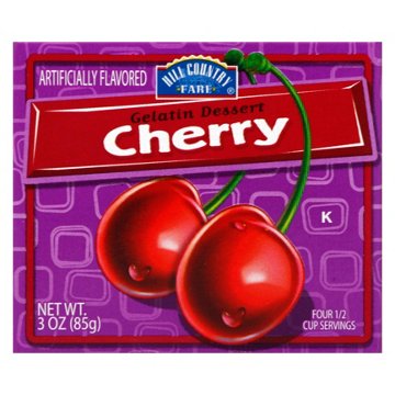Hill Country Fare Cherry Gelatin Dessert Mix, 3 oz
