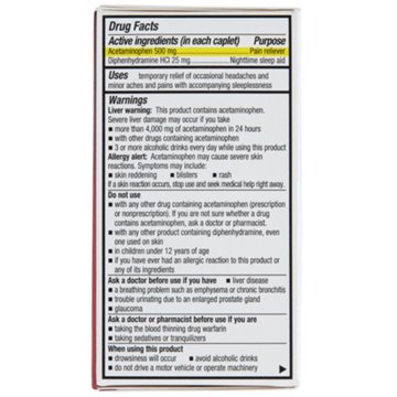 H-E-B Pain Relief PM Acetaminophen Caplets - 500 mg, 100 ct