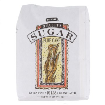 H-E-B Pure Cane Extra Fine Granulated Sugar, 10 lbs