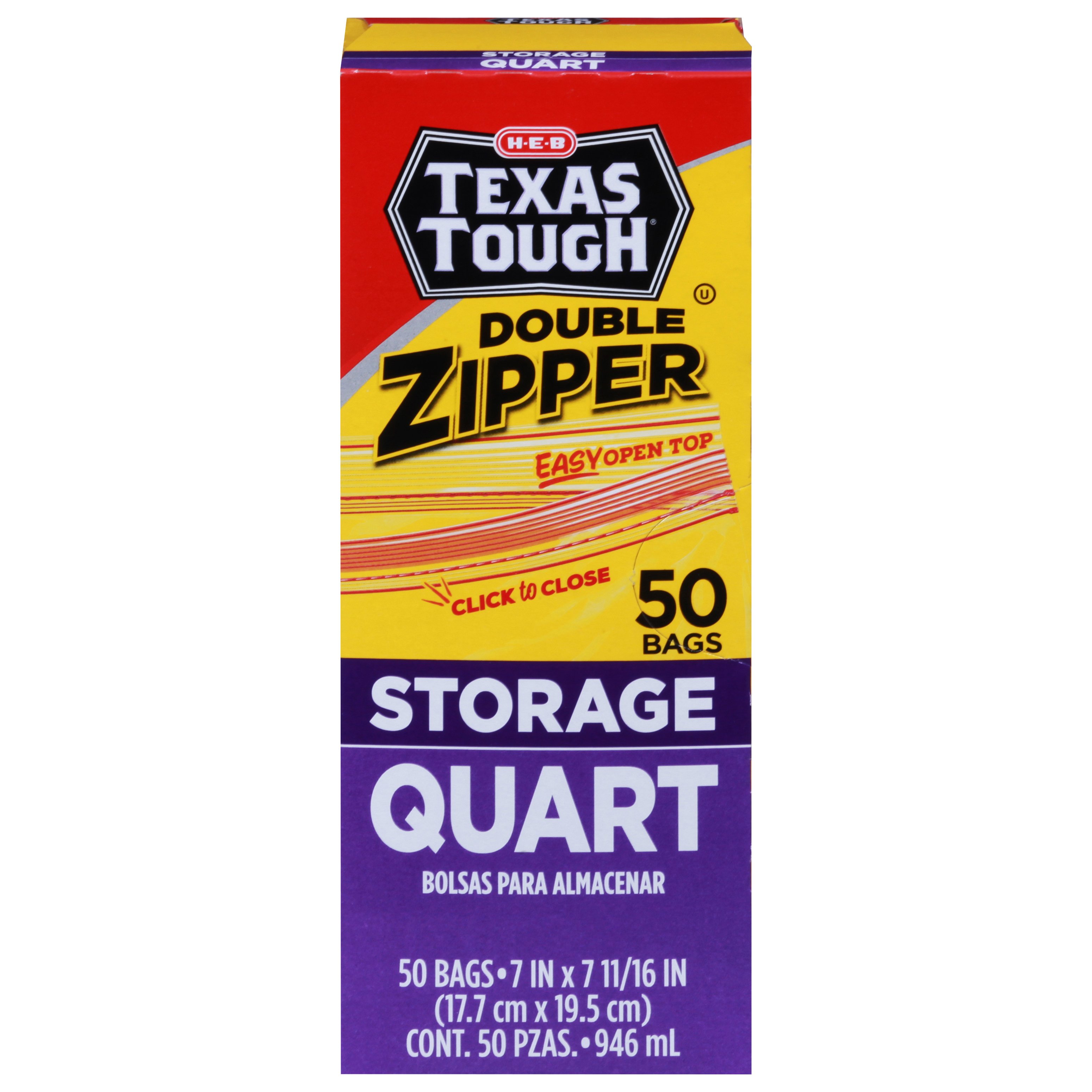 H-E-B Texas Tough Double Zipper Storage Bags - Variety Pack - Shop Storage  Bags at H-E-B