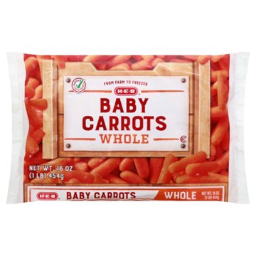 H-E-B Frozen Whole Baby Carrots, 16 oz