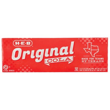 H-E-B Original Cola 12 pk Cans, 12 oz