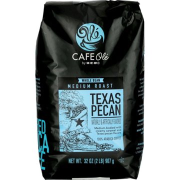 CAFE Olé by H-E-B Texas Pecan Medium Roast Whole Bean Coffee, 2 lbs