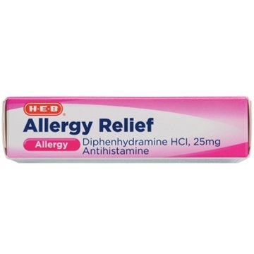 H-E-B Allergy Relief Diphenhydramine Antihistamine Capsules – 25 mg, 24 ct
