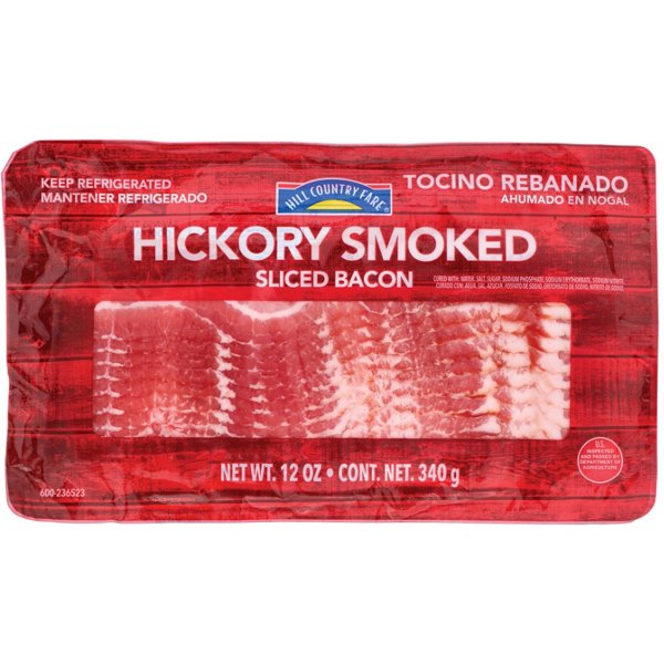 Hill Country Fare Hickory Smoked Sliced Bacon, 12 oz
