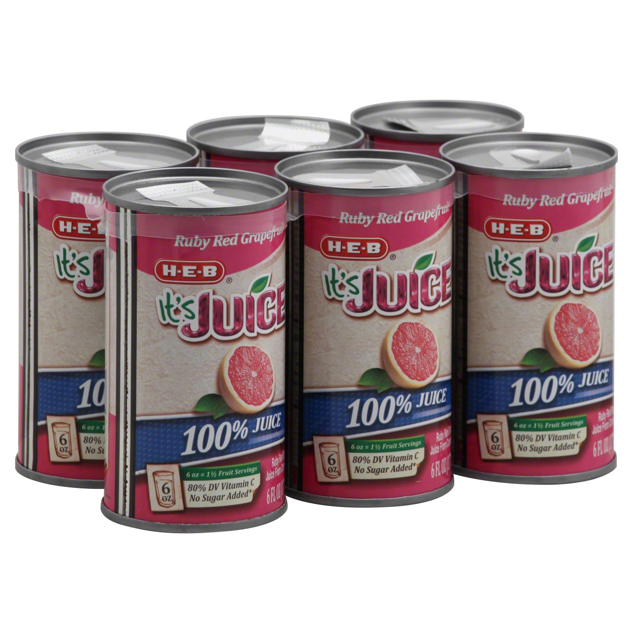 HEB It's Juice 100 Ruby Red Grapefruit Juice 6 PK Shop Juice at HEB