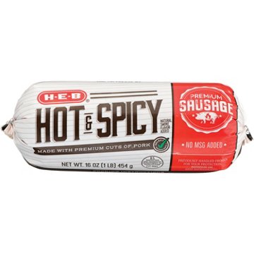 H-E-B Premium Pork Breakfast Sausage - Hot & Spicy
