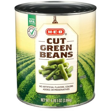 H-E-B Cut Green Beans, 101 oz