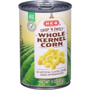 H-E-B Crisp N' Sweet Whole Kernel Corn, 15 oz