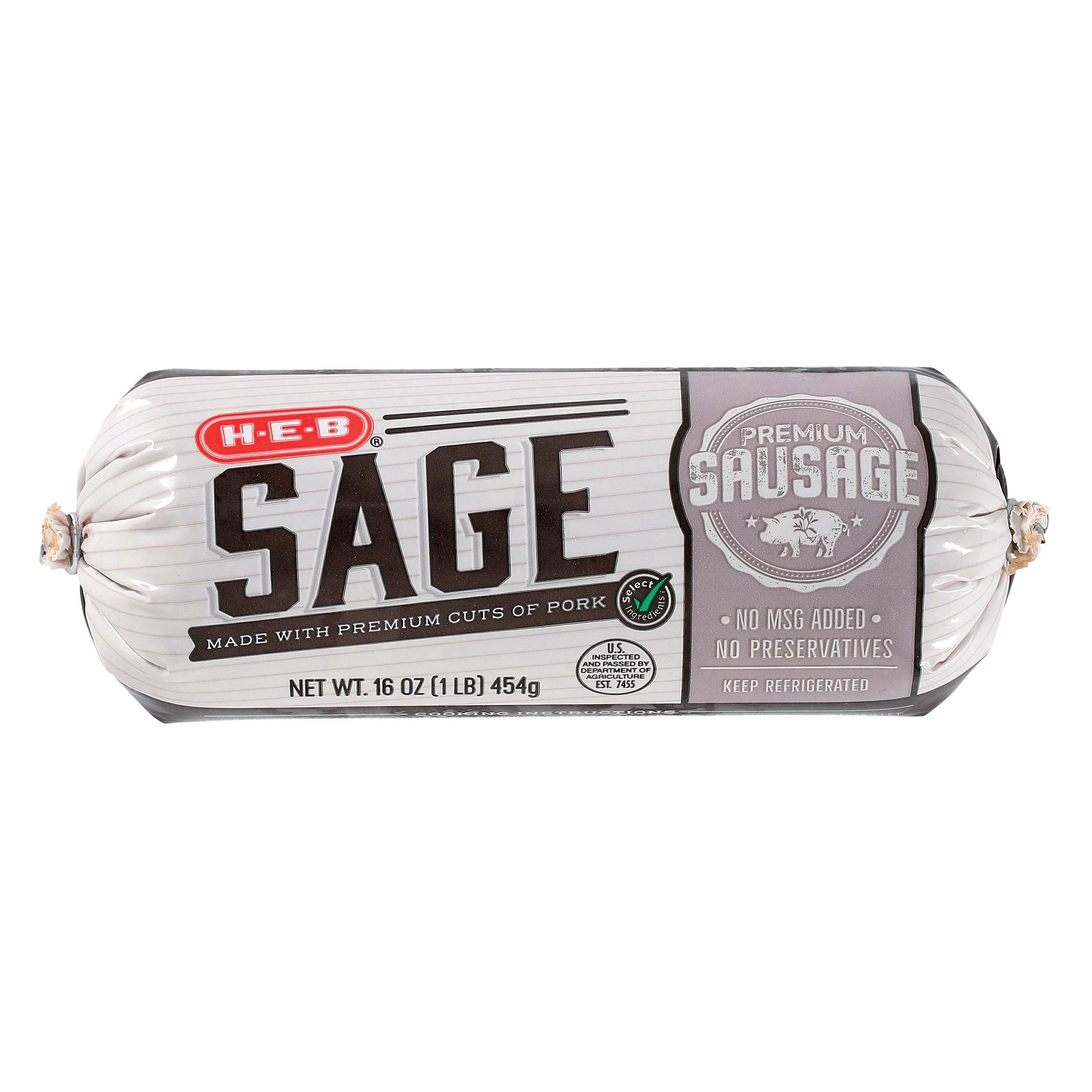 HEB Premium Pork Breakfast Sausage Sage Shop Sausage at HEB