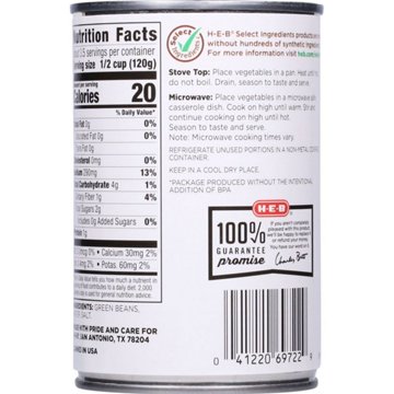 H-E-B Cut Green Beans, 14.5 oz