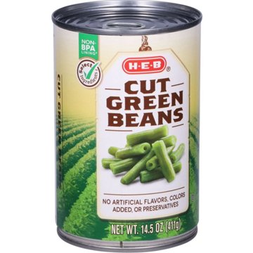 H-E-B Cut Green Beans, 14.5 oz