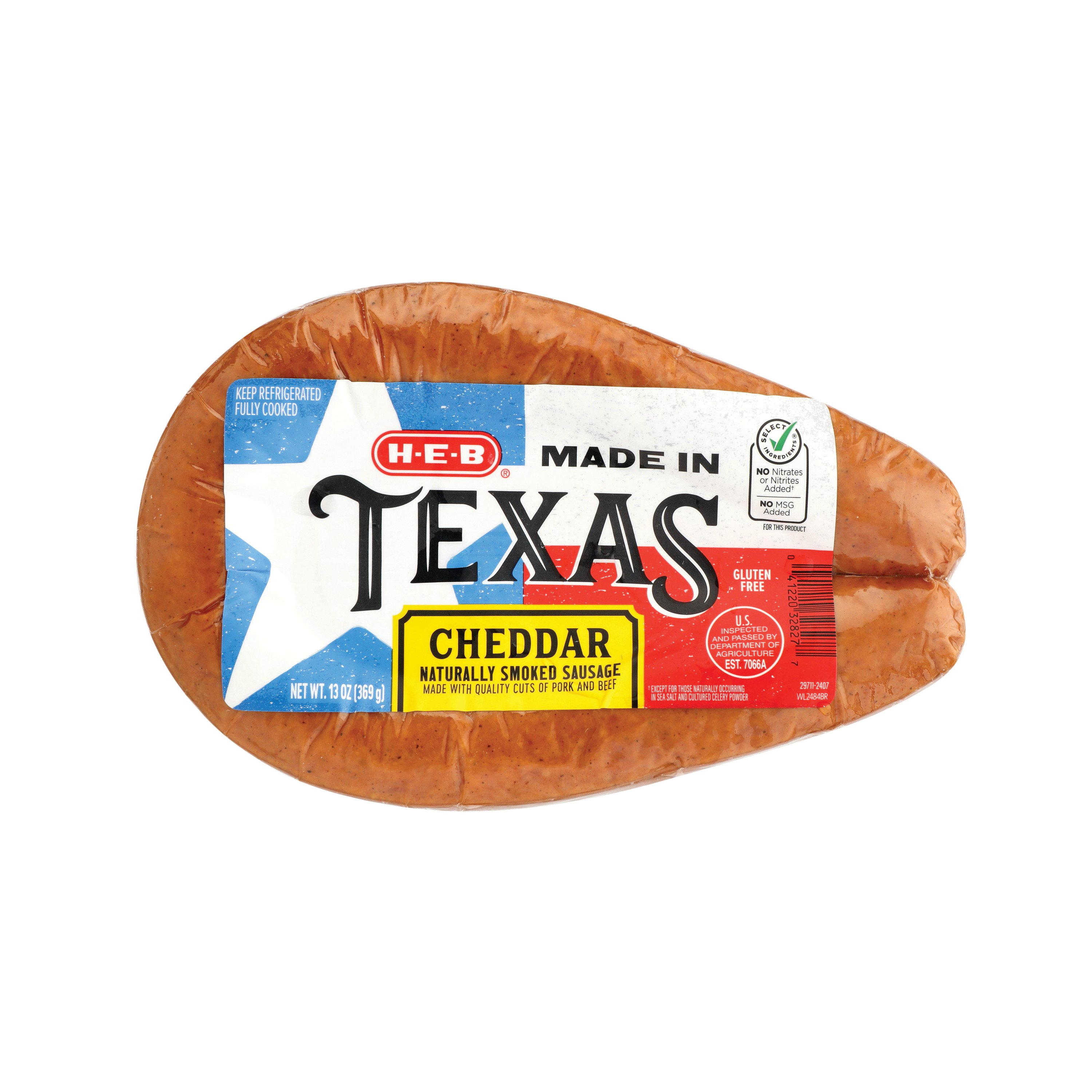 HEB Made In Texas Longhorn Cheddar Cheese Smoked Sausage Shop