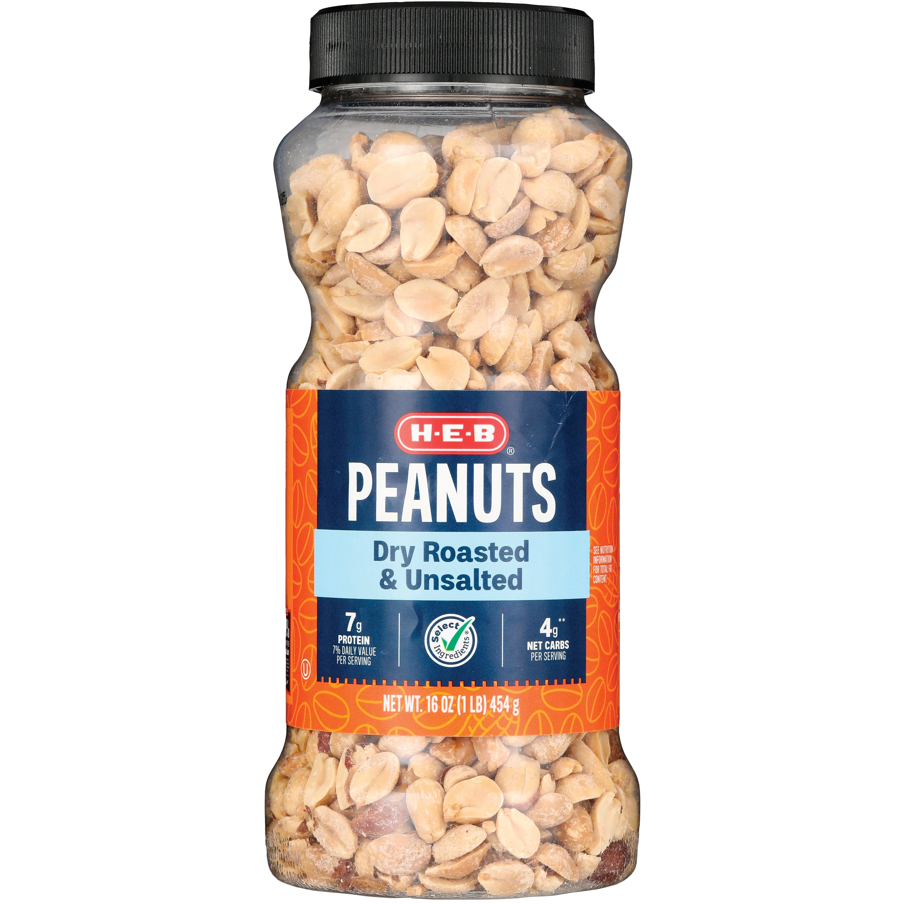 HEB Select Ingredients Unsalted Dry Roasted Peanuts Shop Nuts & Seeds at HEB