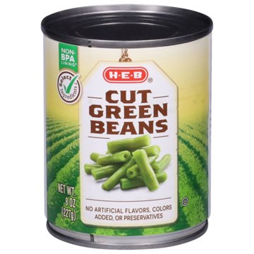 H-E-B Cut Green Beans, 8 oz