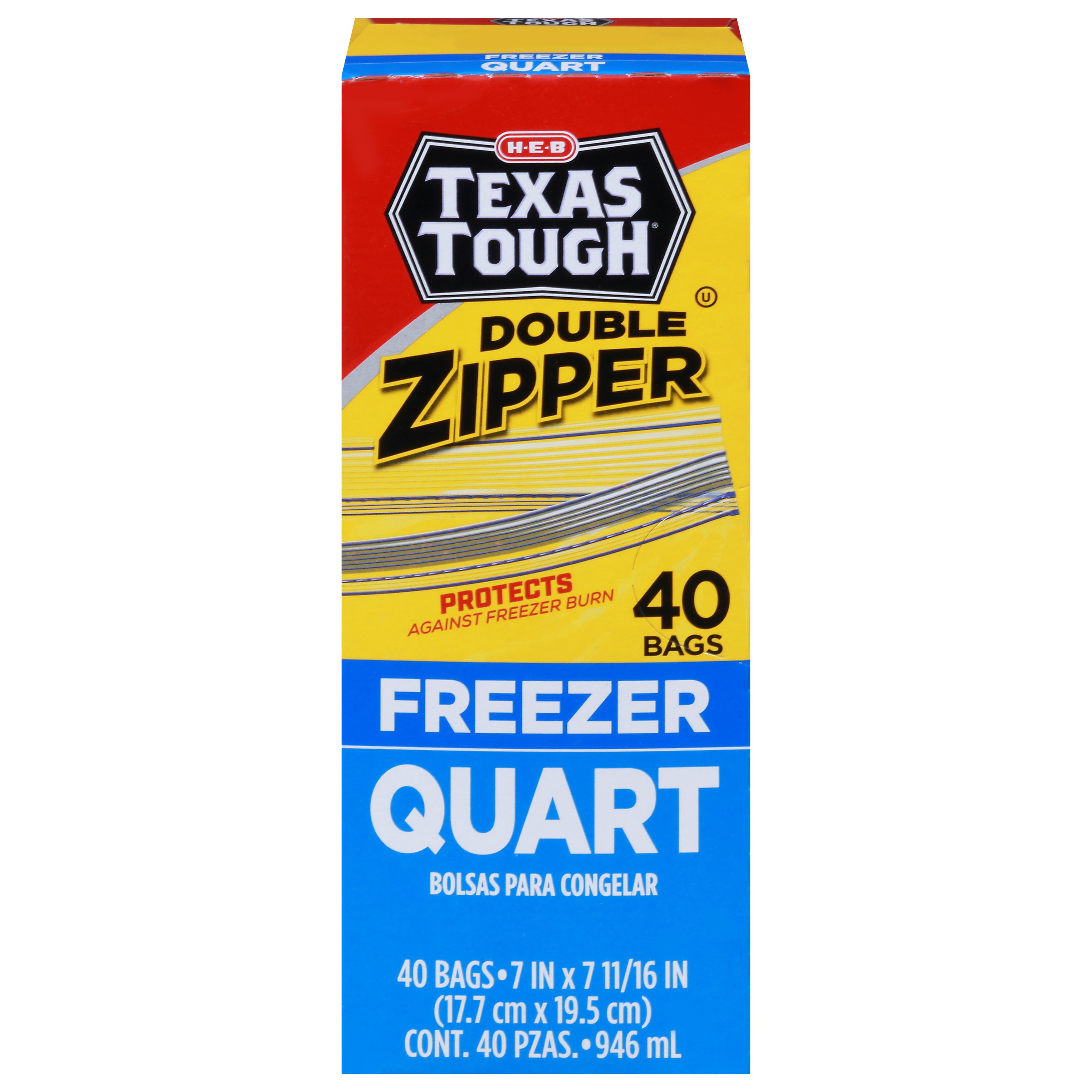 Plastic Freezer Bags - Zipper Quart