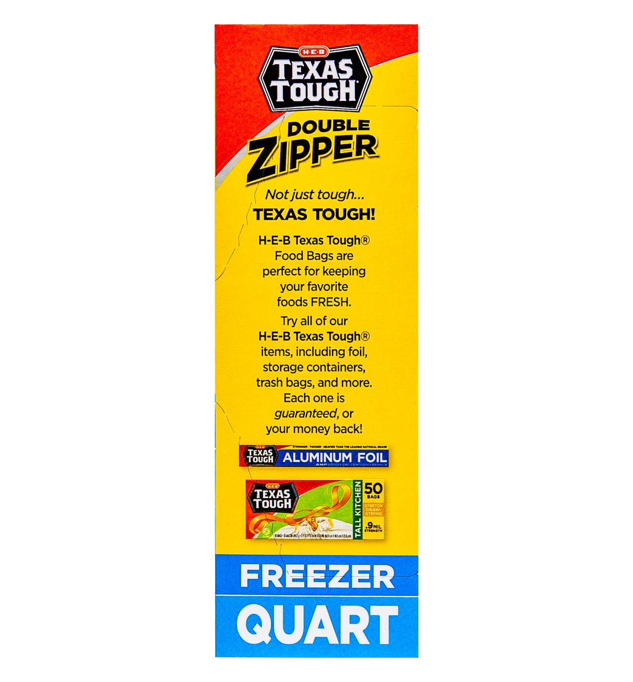 H-E-B Texas Tough Double Zipper Quart Freezer Bags; image 6 of 6