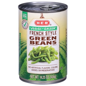 H-E-B Veggi-Green French Style Green Beans, 14.25 oz
