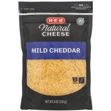 H-E-B Mild Cheddar Shredded Cheese, 8 oz