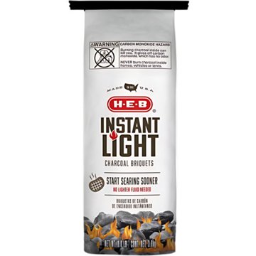 H-E-B Instant Light Charcoal Briquets, 8 lb