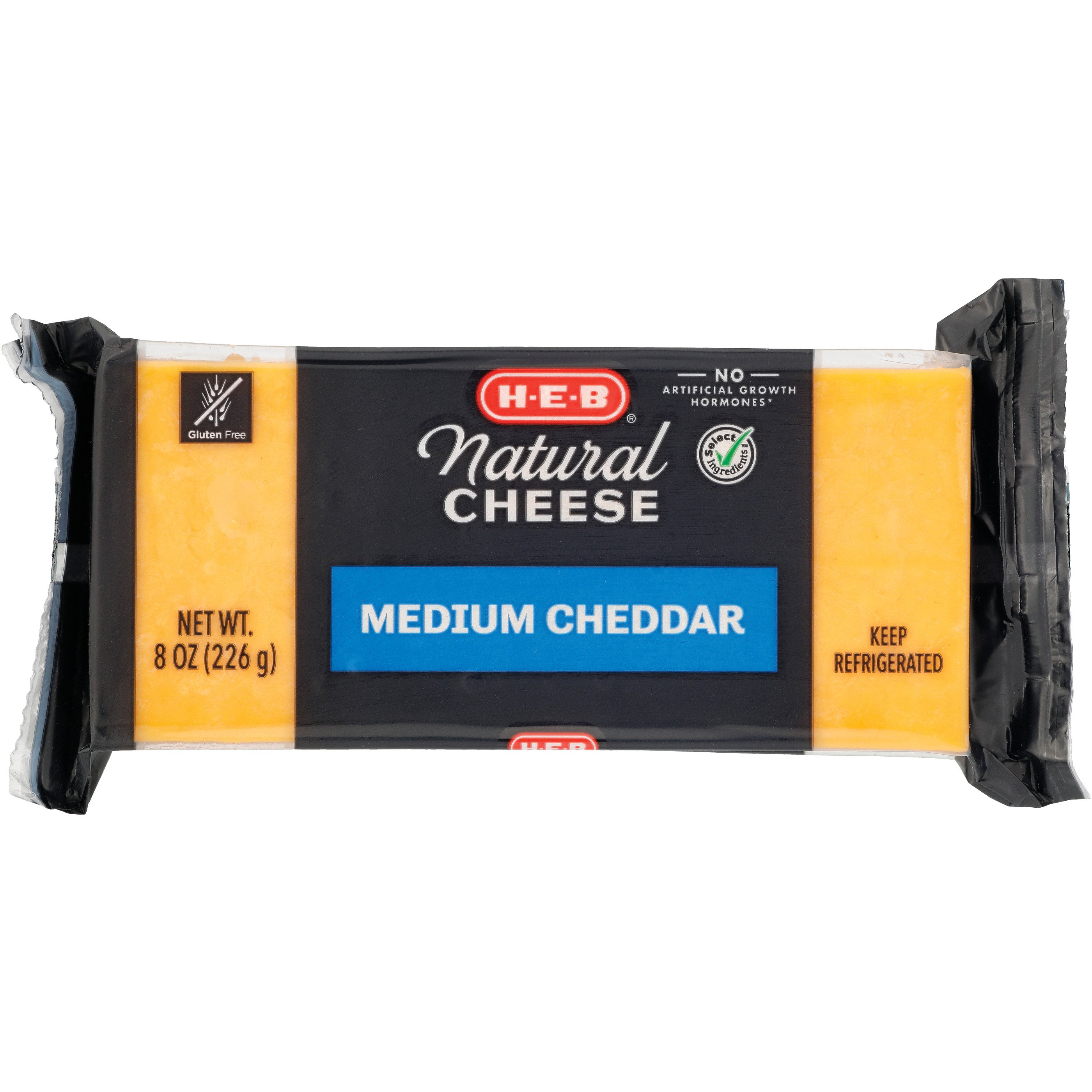 HEB Select Ingredients Medium Cheddar Cheese Shop Cheese at HEB