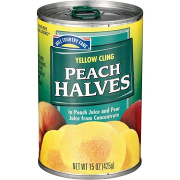 Hill Country Fare Light Yellow Cling Peach Halves, 15 oz